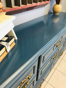 Beautiful Blue Long Dresser or TV Stand