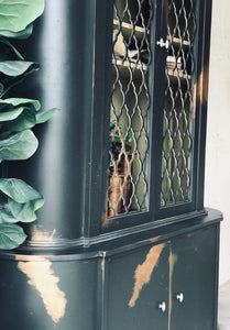 Gorgeous Large Black & Gold China Cabinet