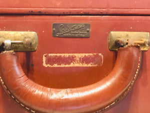 Vintage Brown Leather Suitcase