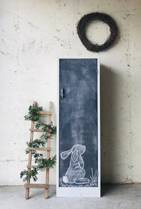 Adorable Farmhouse Metal Chalkboard Cabinet