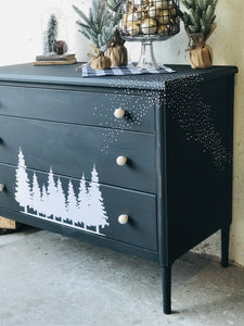 Beautiful B&W Metal Chest of Drawers or Coffee Bar