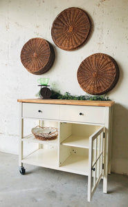 Perfect Cottage Butcher Block Rolling Island