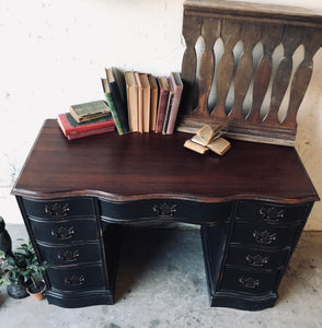 Classy Vintage Black Farmhouse Desk