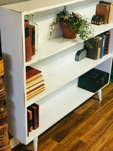 Perfect MCM Style White Wood Shelf