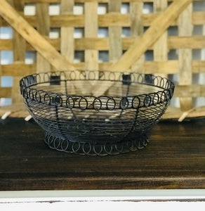 Farmhouse Black Metal Basket