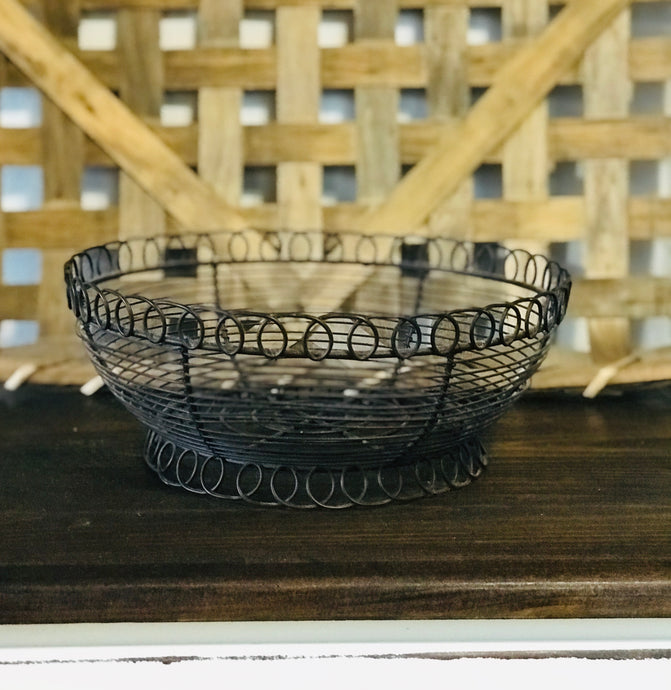 Farmhouse Black Metal Basket