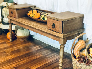 Primitive Natural Wood Coffee Table or Bench Seat