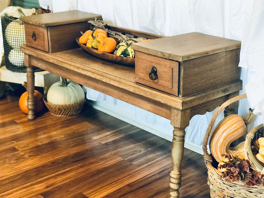 Primitive Natural Wood Coffee Table or Bench Seat