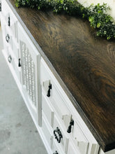 Load image into Gallery viewer, Pretty Vintage Farmhouse Large Dresser, Buffet, or TV Stand