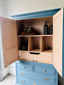 Beautiful Large Blue Armoire Storage Chest