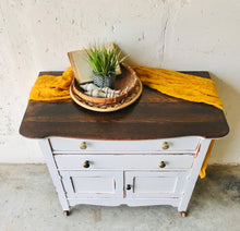 Load image into Gallery viewer, Charming Antique Rolling Cabinet