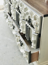 Load image into Gallery viewer, Ornate Vintage Farmhouse Dresser, Buffet, or TV Stand