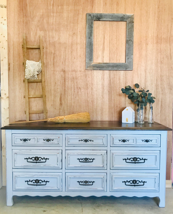 Stunning Large Vintage Long Dresser or Buffet