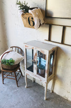 Load image into Gallery viewer, Distressed Petite Farmhouse Curio Cabinet