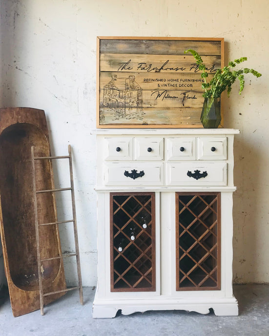 Revamped Farmhouse Wine Cabinet