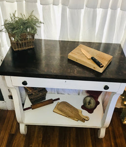 Gorgeous Antique Farmhouse Rolling Kitchen Island