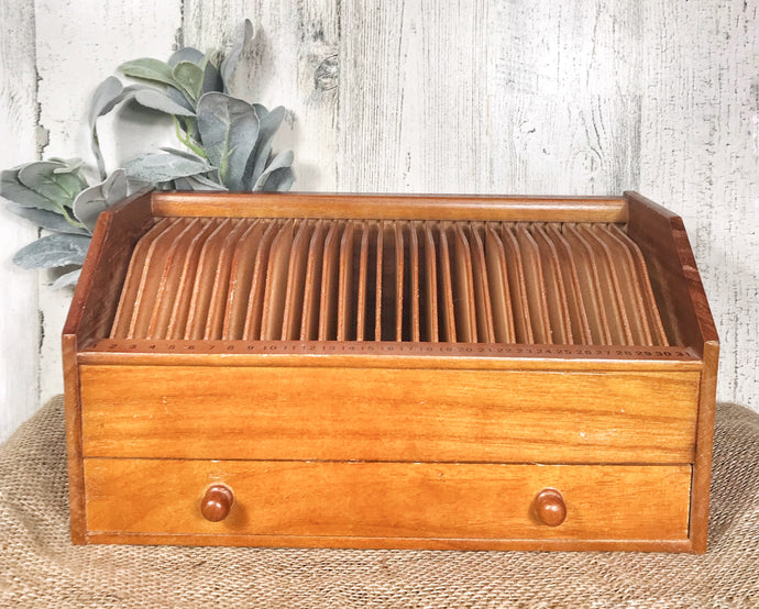 Vintage Wood Slot Box