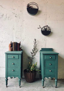 Beautiful Antique Repurposed Vanity Nightstand Set