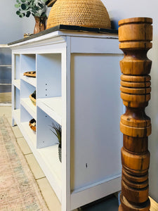 Beautiful Coastal Neutral TV Stand or Entryway Storage