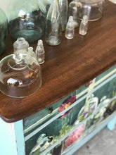 Load image into Gallery viewer, Pretty Floral Blue Chest of Drawers