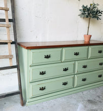 Load image into Gallery viewer, Pretty Sage Farmhouse Dresser or Buffet