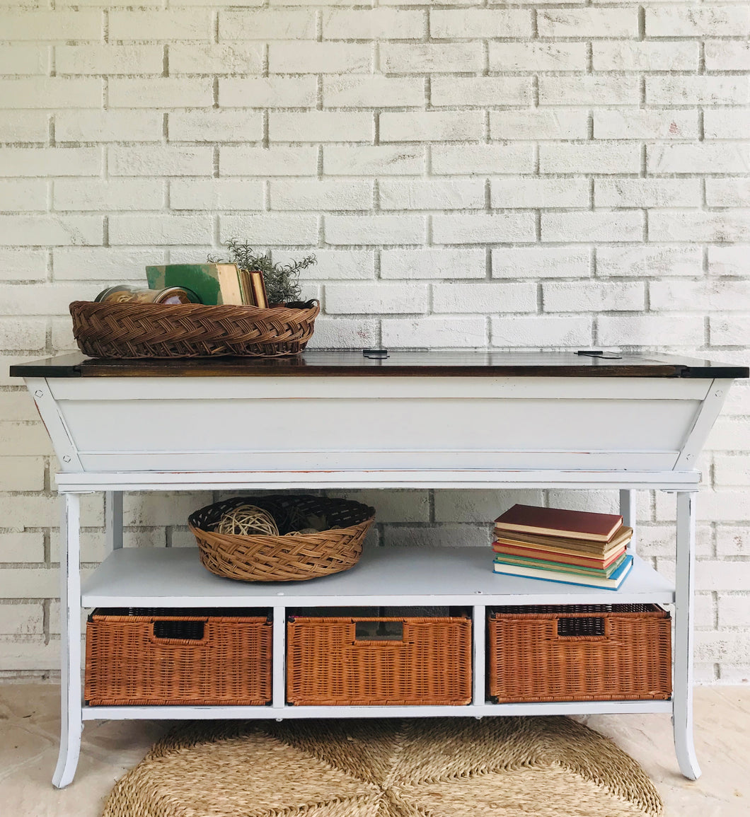 Unique Farmhouse Entryway Storage Table