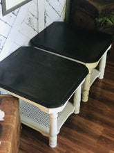 Load image into Gallery viewer, Chunky Farmhouse Cane Bottom End Table Set