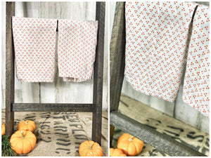 Orange spotted tea towels (2)