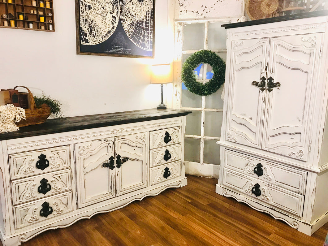 Vintage Mediterranean Style Bedroom Set