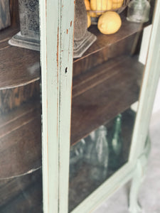 Gorgeous Chippy Antique Solid Wood Curio Cabinet