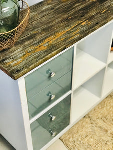 Beautiful Coastal Rolling Cubby or TV Stand