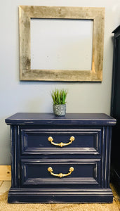 Coastal Navy Chest of Drawers & Nightstand Set