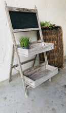 Load image into Gallery viewer, Shabby Folding Chalkboard Plant Stand