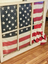 Load image into Gallery viewer, Repurposed American flag window pane