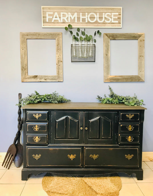 Stunning Primitive Vintage Buffet or TV Stand