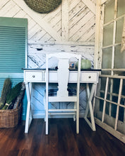 Load image into Gallery viewer, Cute Criss-Cross Farmhouse Desk with Chair