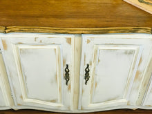 Load image into Gallery viewer, Neutral Vintage Buffet Table with Storage Shelves