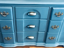 Load image into Gallery viewer, Beautiful Vintage Blue Long Dresser or Buffet