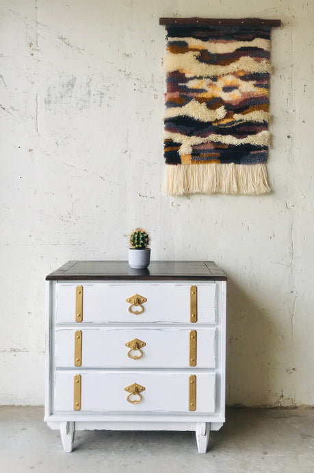 Unique Vintage Single Nightstand or Chest of Drawers