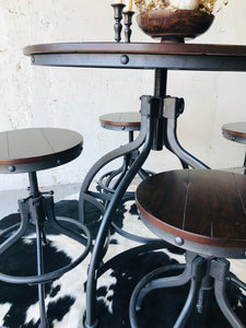 Industrial Adjustable Table & Stools (5pc)