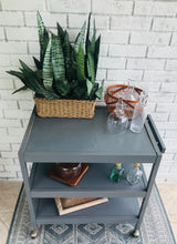 Load image into Gallery viewer, Vintage Gray Rolling Cart