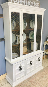 Shabby Vintage Lighted China Cabinet