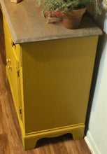 Load image into Gallery viewer, Cute Primitive Mustard Buffet Cabinet