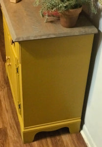 Cute Primitive Mustard Buffet Cabinet