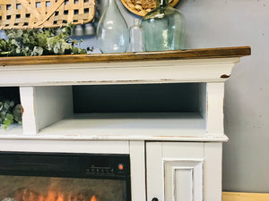 Amazing Farmhouse Faux Fireplace TV Stand