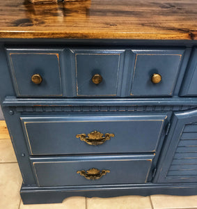 Perfect Blue Chunky Long Dresser, Buffet, or TV Stand