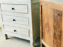 Load image into Gallery viewer, Pretty Whitewashed Solid Wood Nightstand or End Table Set