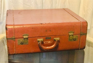 Vintage Brown Leather Suitcase