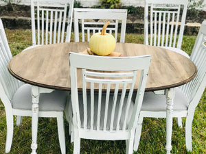 Large Farmhouse Dining Table w/6 Chairs