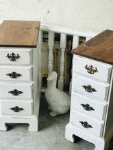Load image into Gallery viewer, Pretty Repurposed Farmhouse Nightstand Set (2)